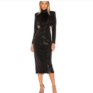 Cinq a Sept black sequin dress NWT 6